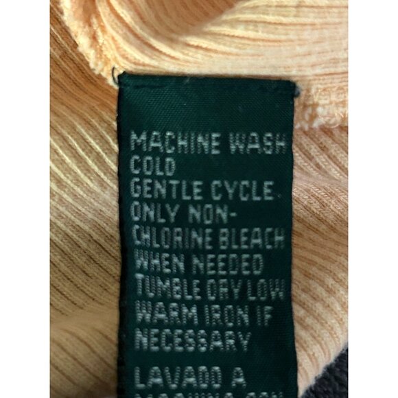 Vintage Lauren Ralph Lauren Womens XL Peach Ribbed Tank Top With Pocket - Picture 9 of 9